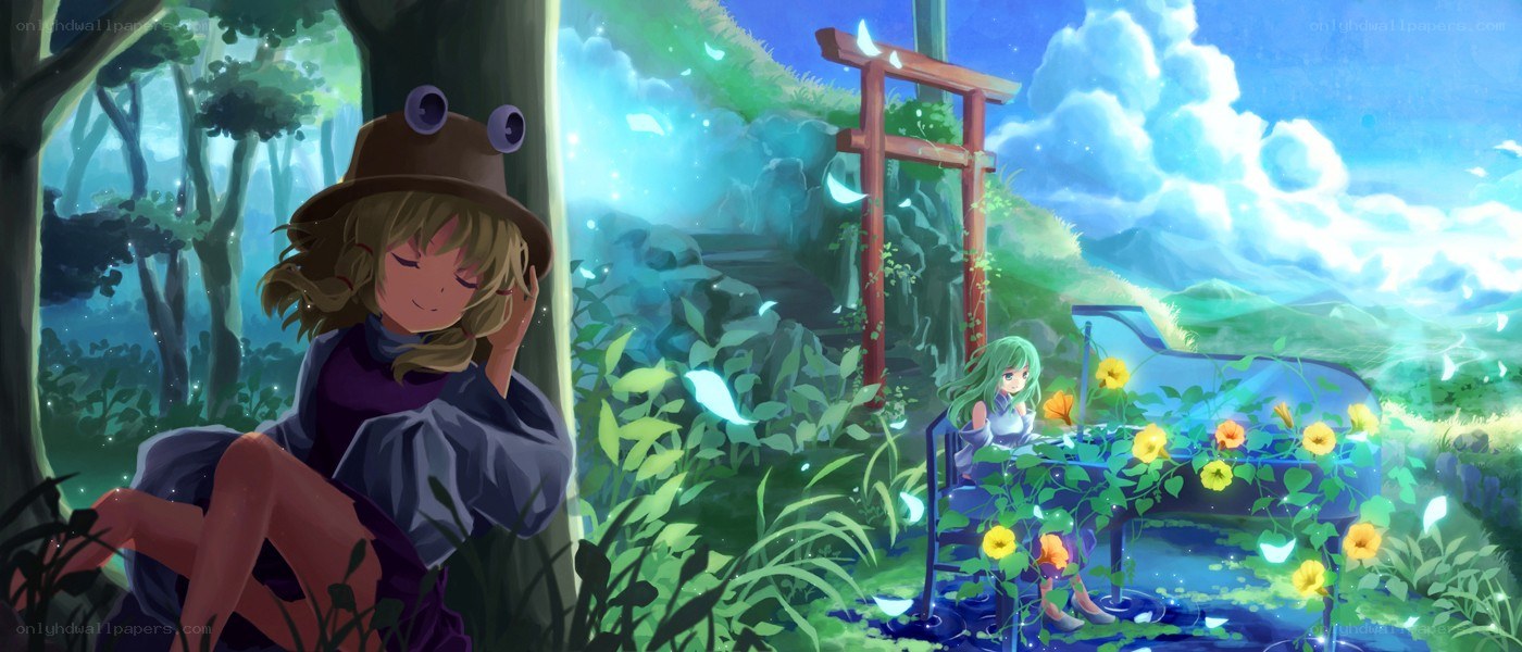 Two girls in a magical forest