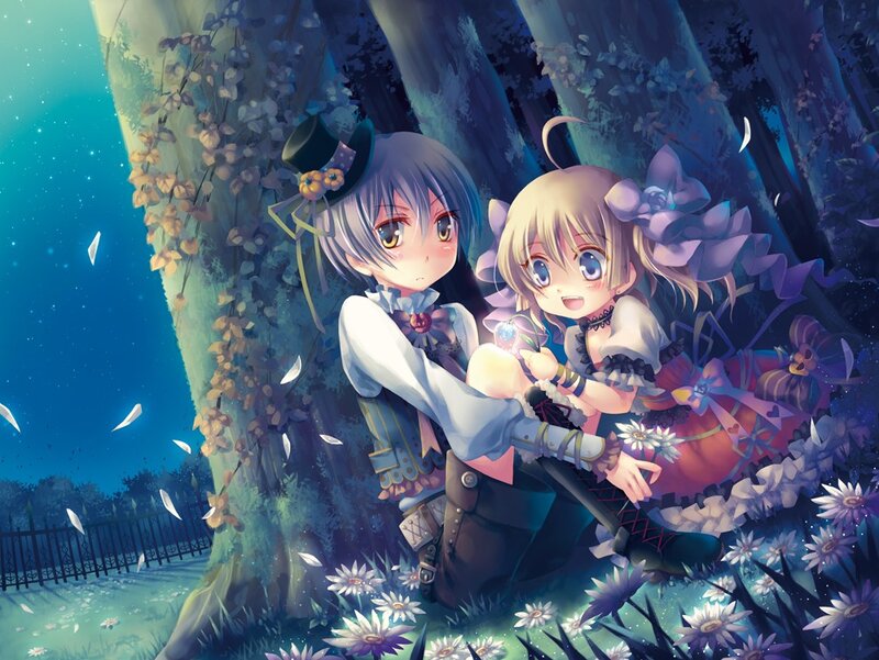 Two girls in a magical forest