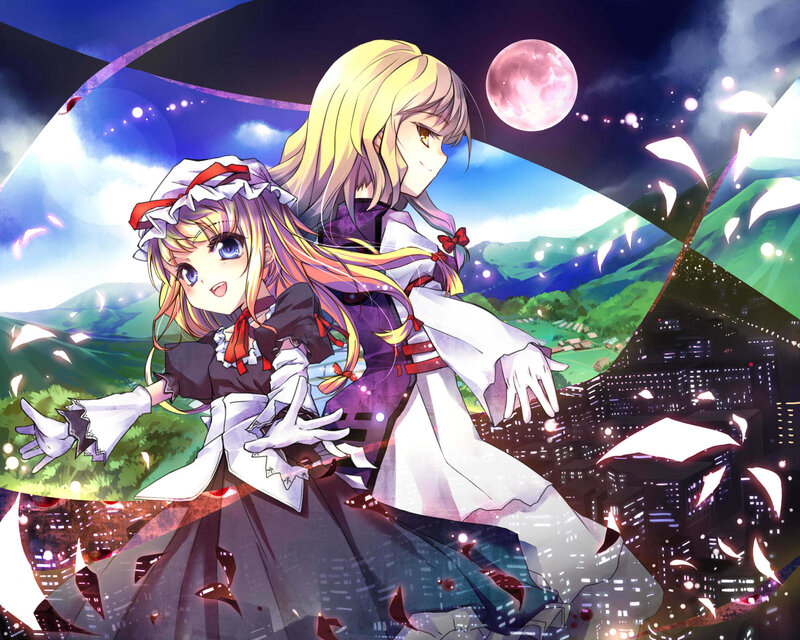 Two girls in a magical landscape
