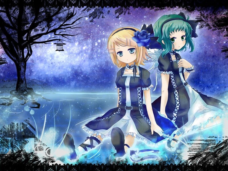 two girls in a magical night scene
