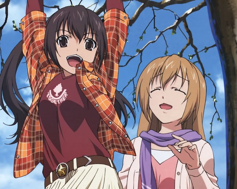 Two girls in a park