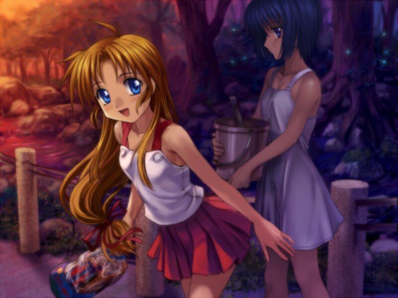 Two Girls in a Park — Purple