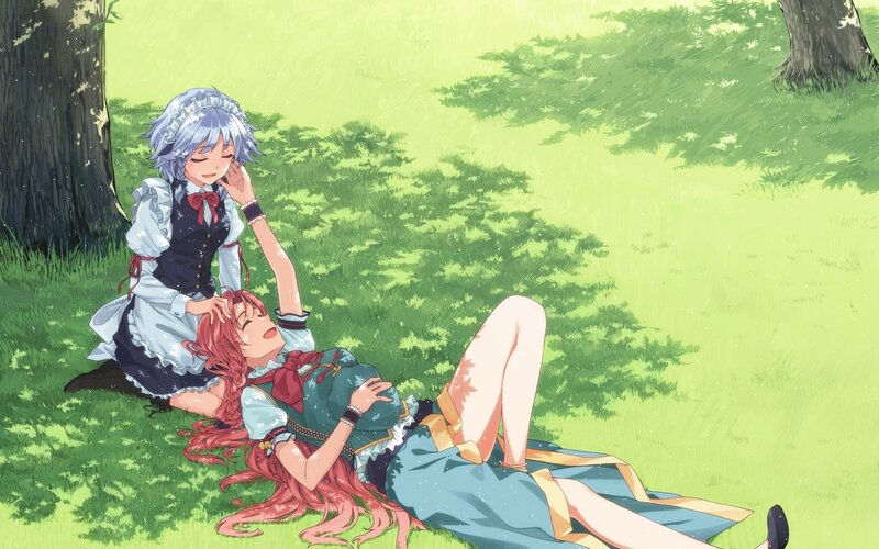 Two girls in a peaceful moment