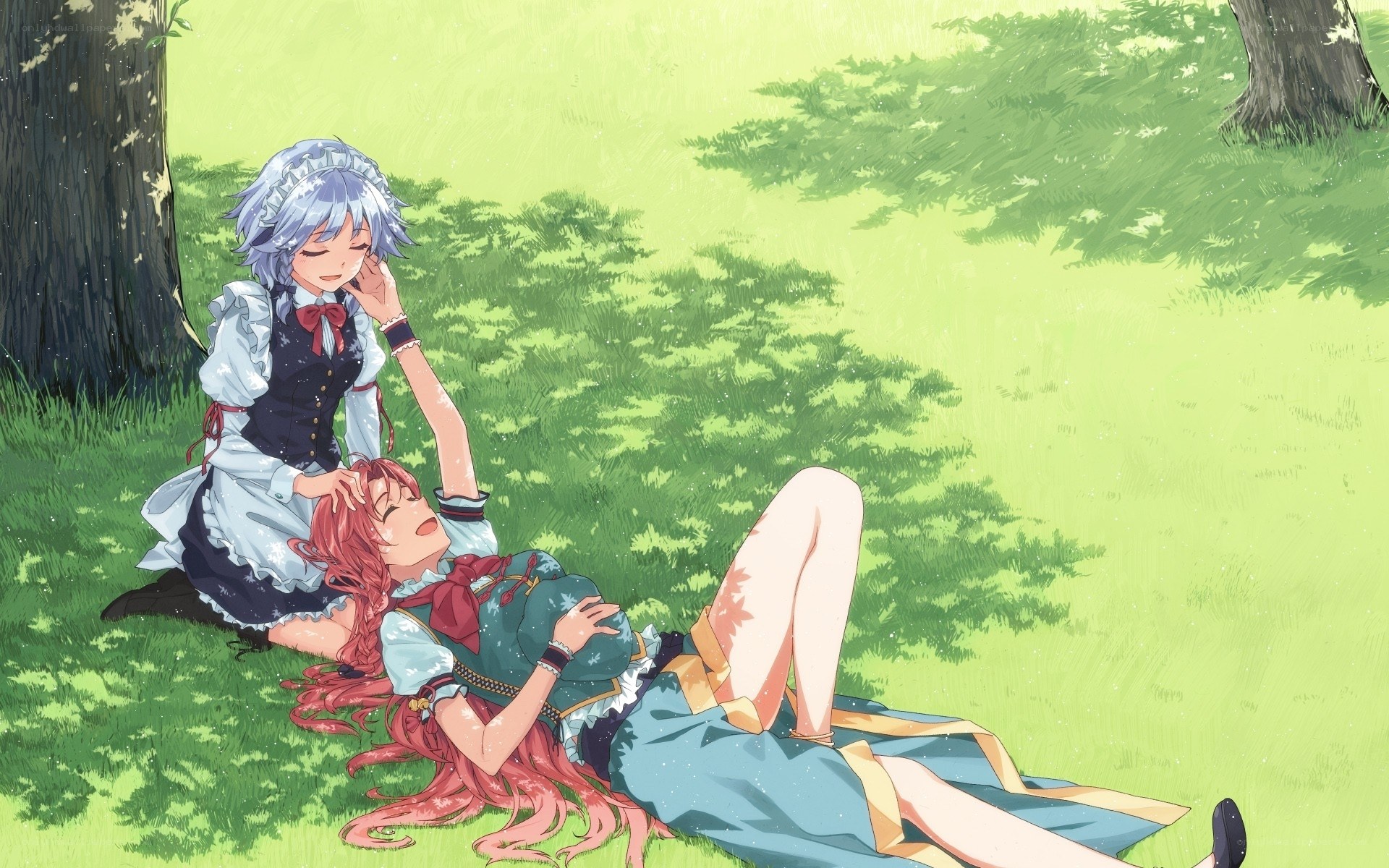 Two girls in a peaceful moment