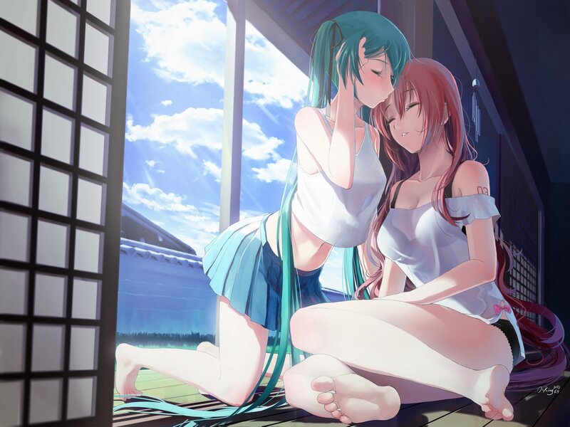 Two girls in a peaceful moment