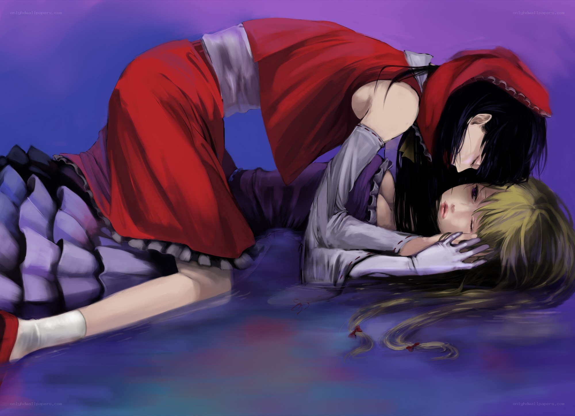 Two girls in a pool