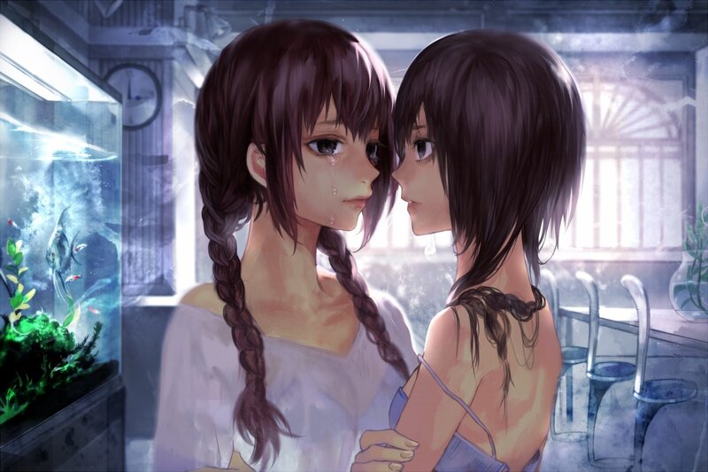 Two girls in a quiet moment