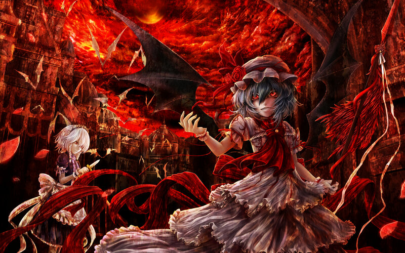 Two Girls in a Red Landscape