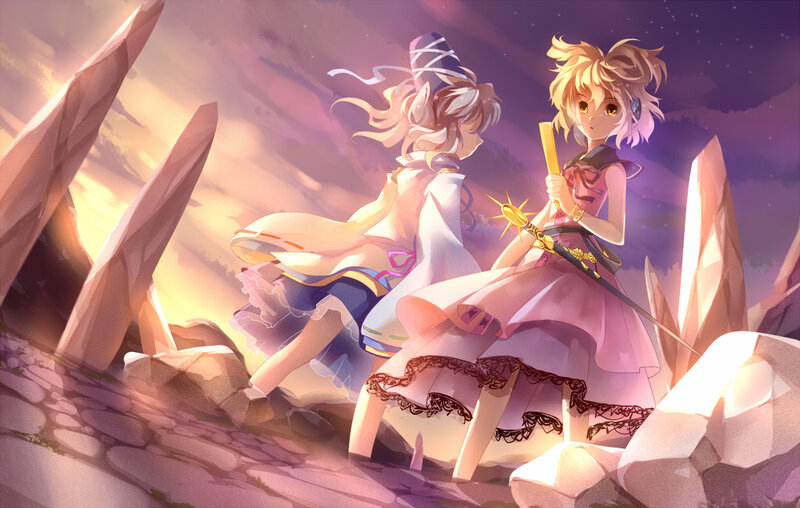 Two Girls in a Rocky Area