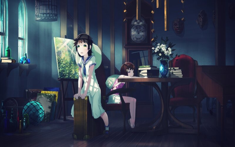 Two Girls in a Room — Blue, Calm