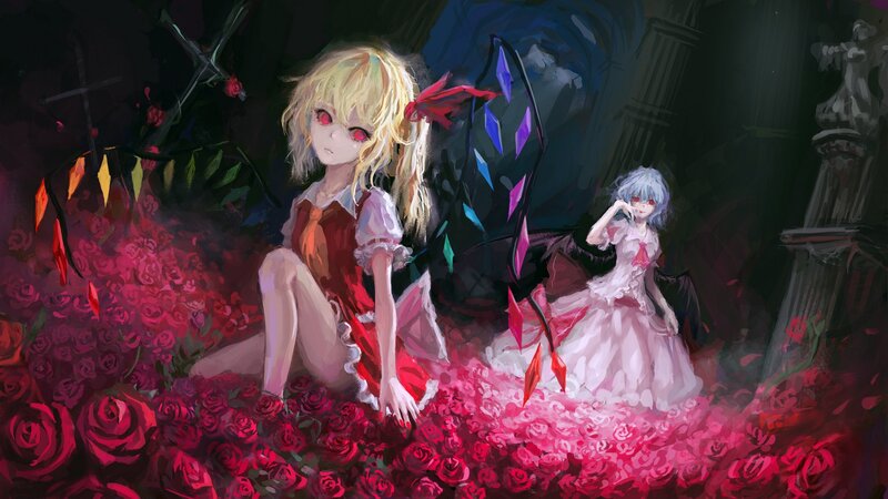 Two girls in a rose garden