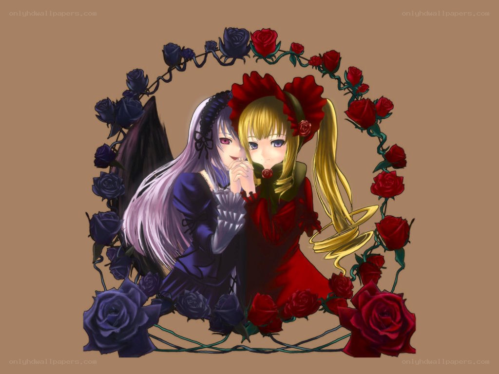 two girls in a rose wreath
