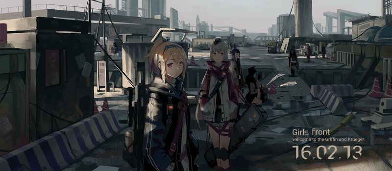 Two Girls in a Ruined City — Gray, Dramatic, Afternoon