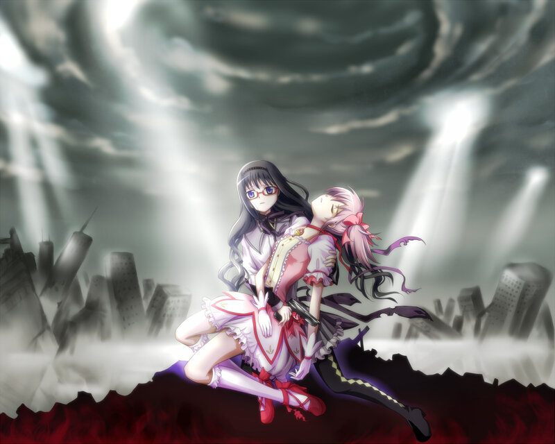 Two Girls in a Ruined City — Gray