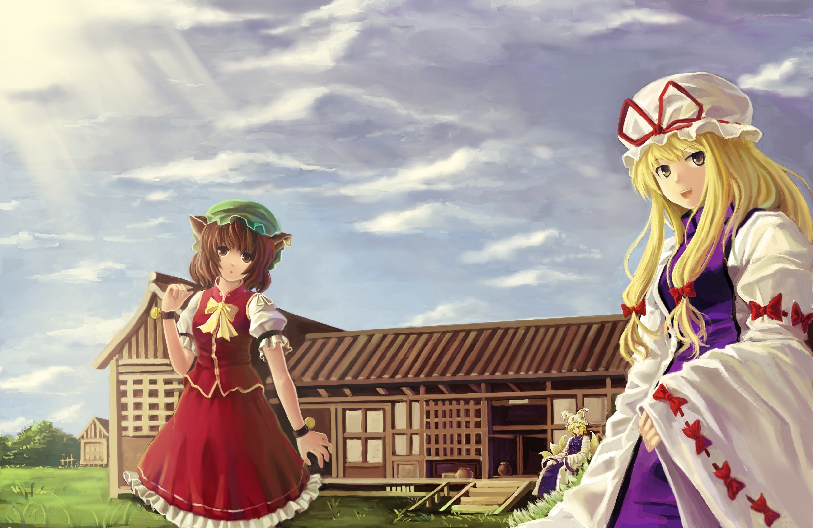 Two girls in a rural setting