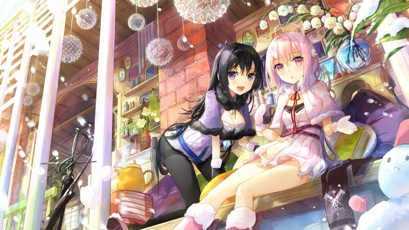 Two Girls in a Shop — Pink