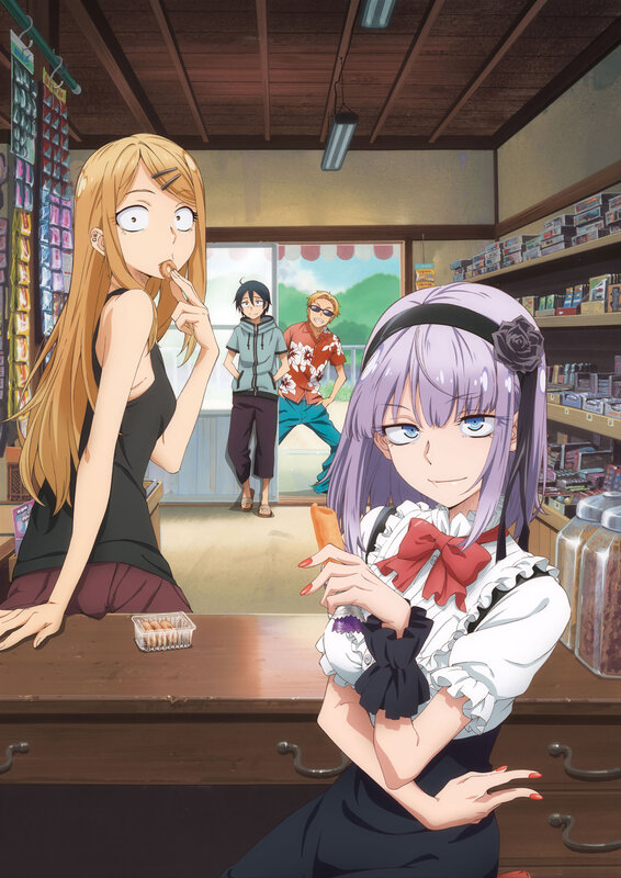 Two Girls in a Shop — Purple