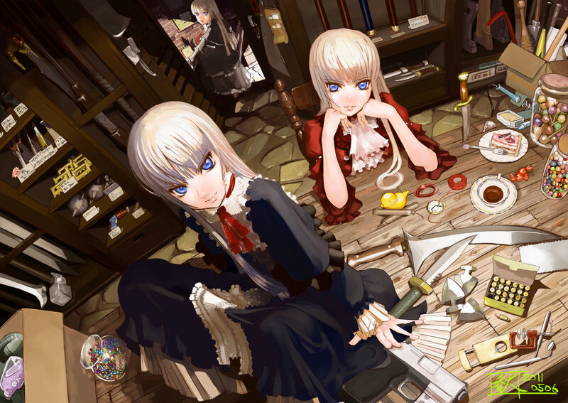 Two Girls in a Shop