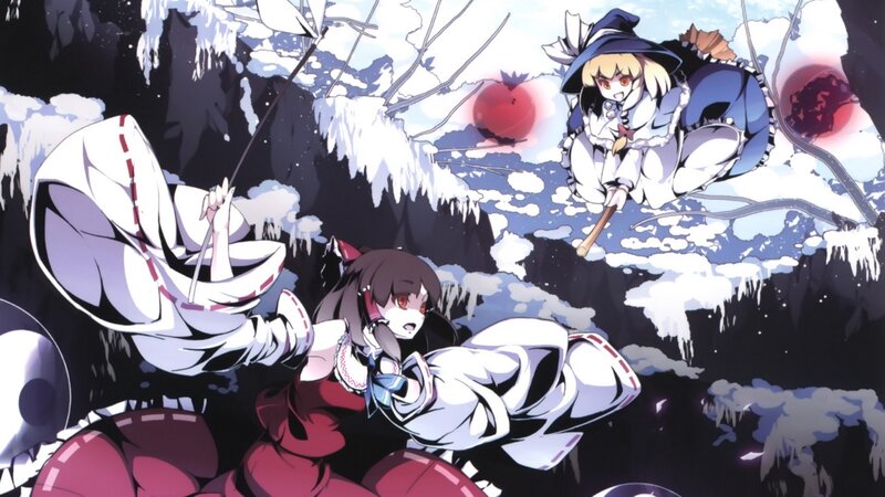 Two girls in a snowy battle