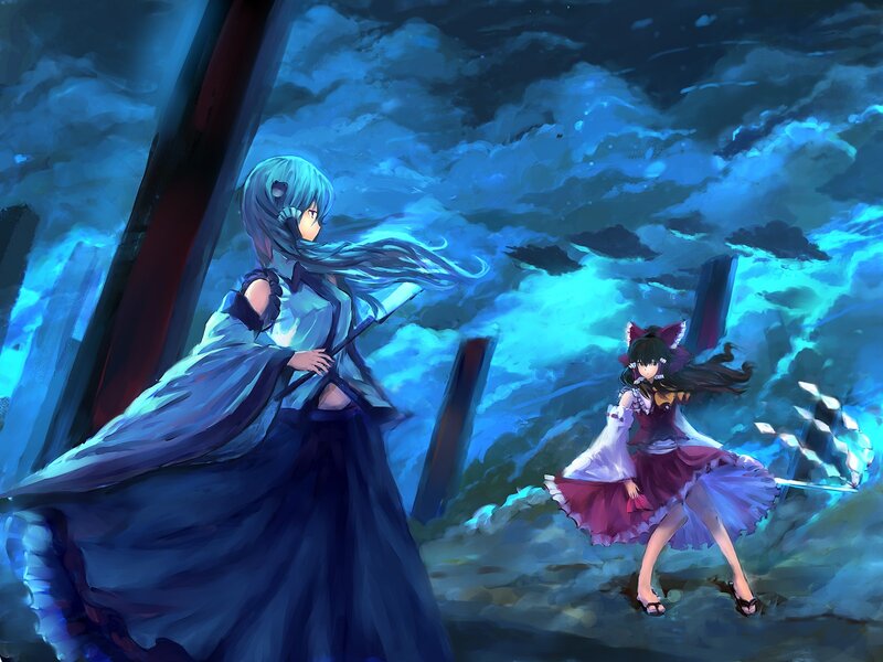 Two girls in a stormy battle
