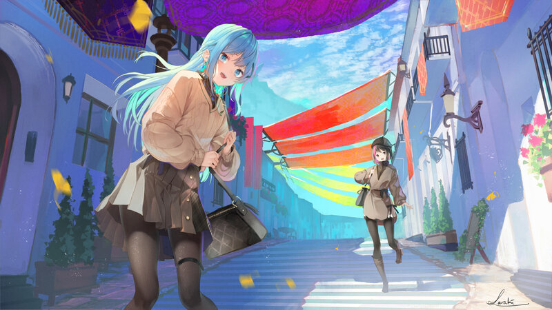 Two Girls in a Street