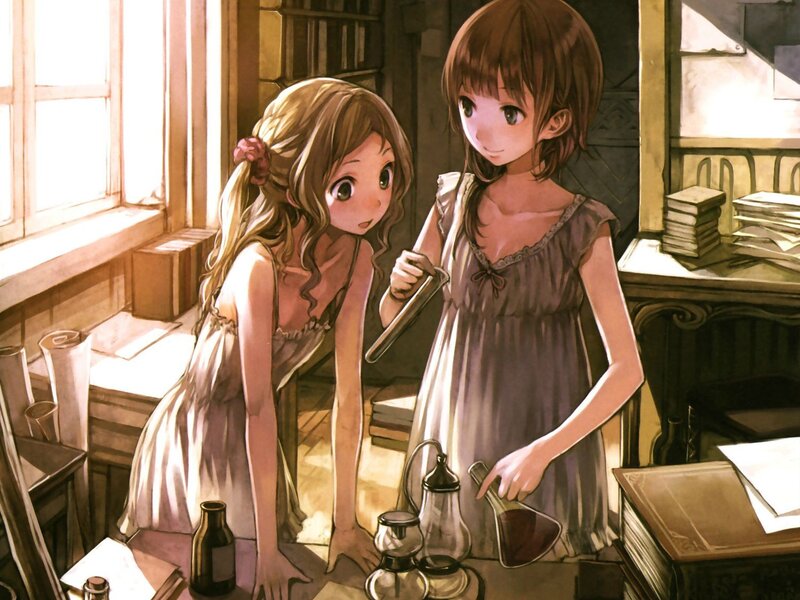 Two girls in a study