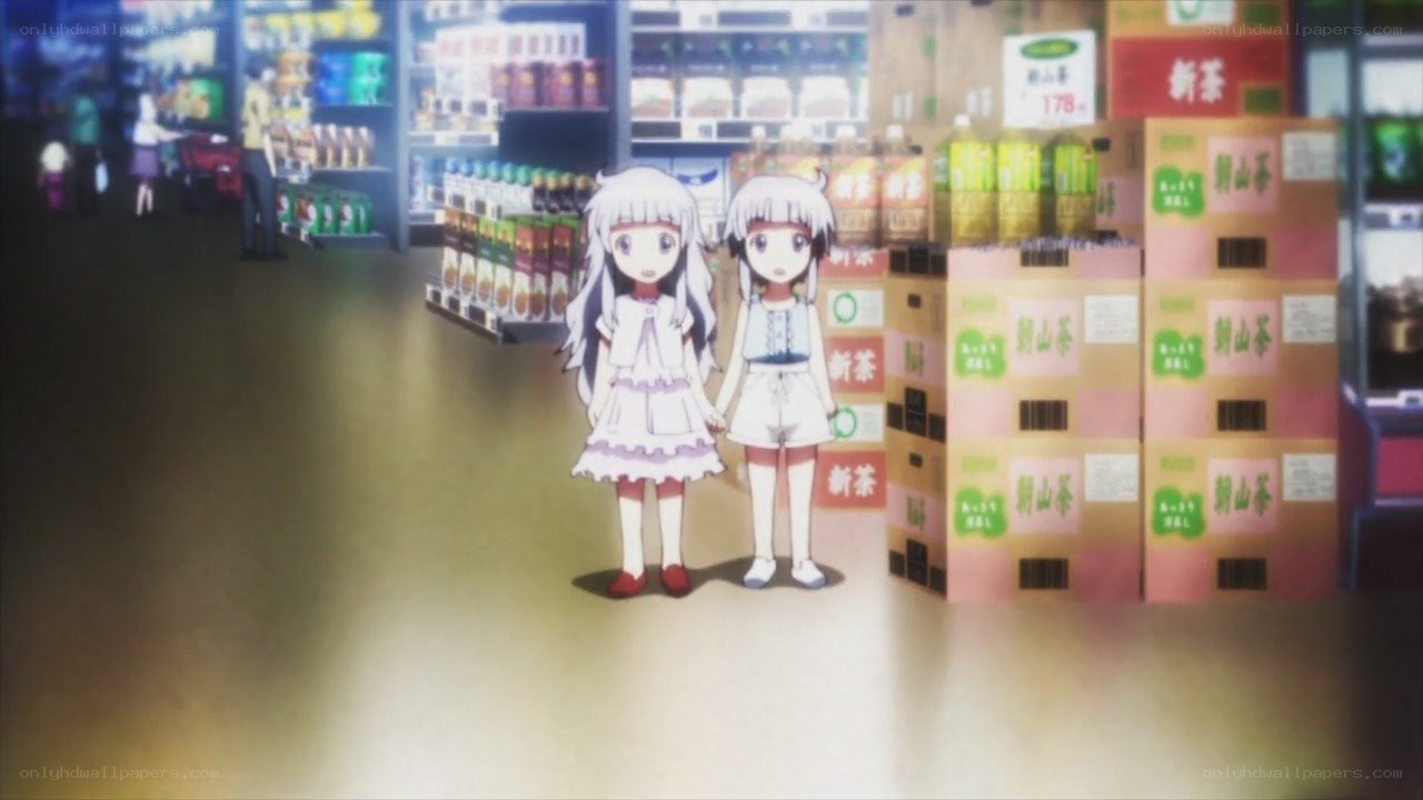 Two girls in a supermarket