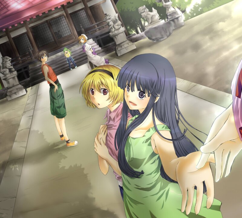 Two Girls in a Temple