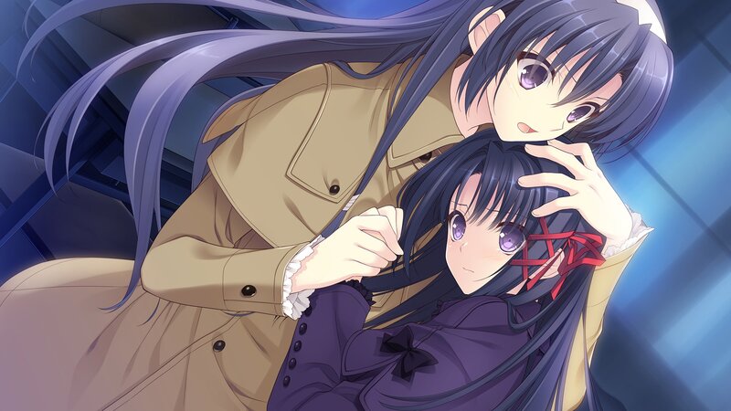 Two girls in a tender embrace