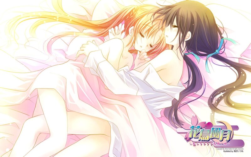Two girls in a tender embrace