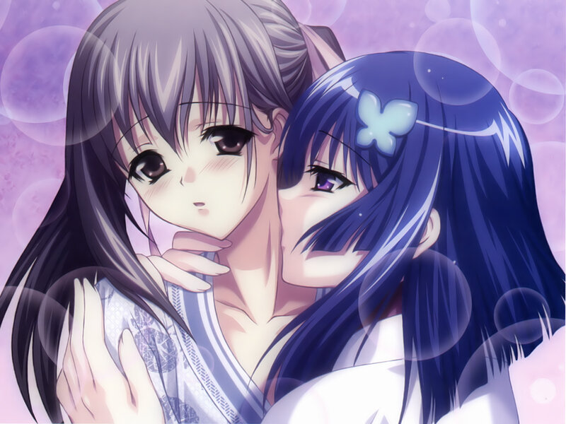 two girls in a tender moment