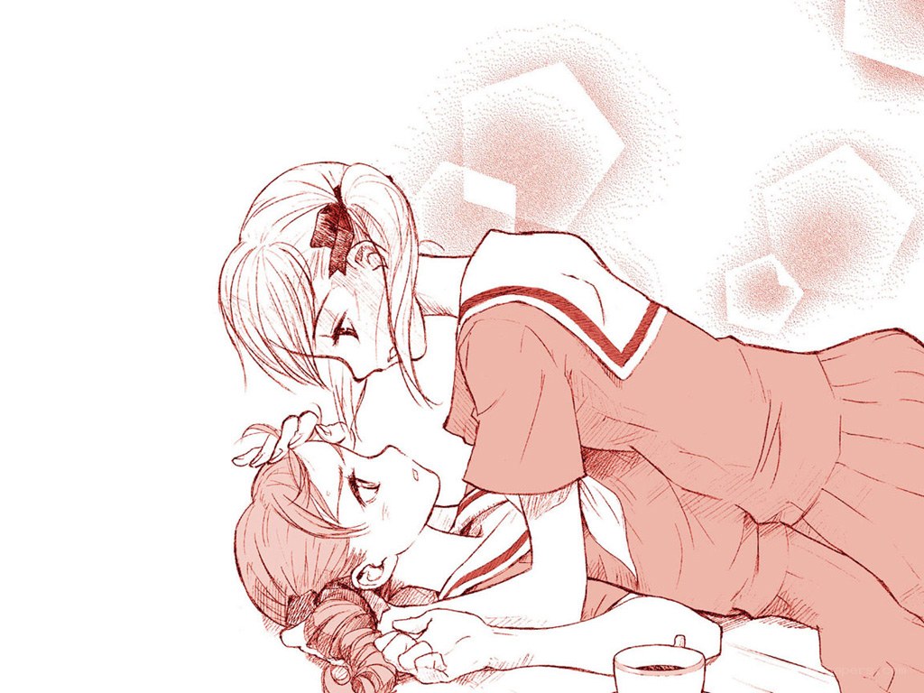 Two girls in a tender moment
