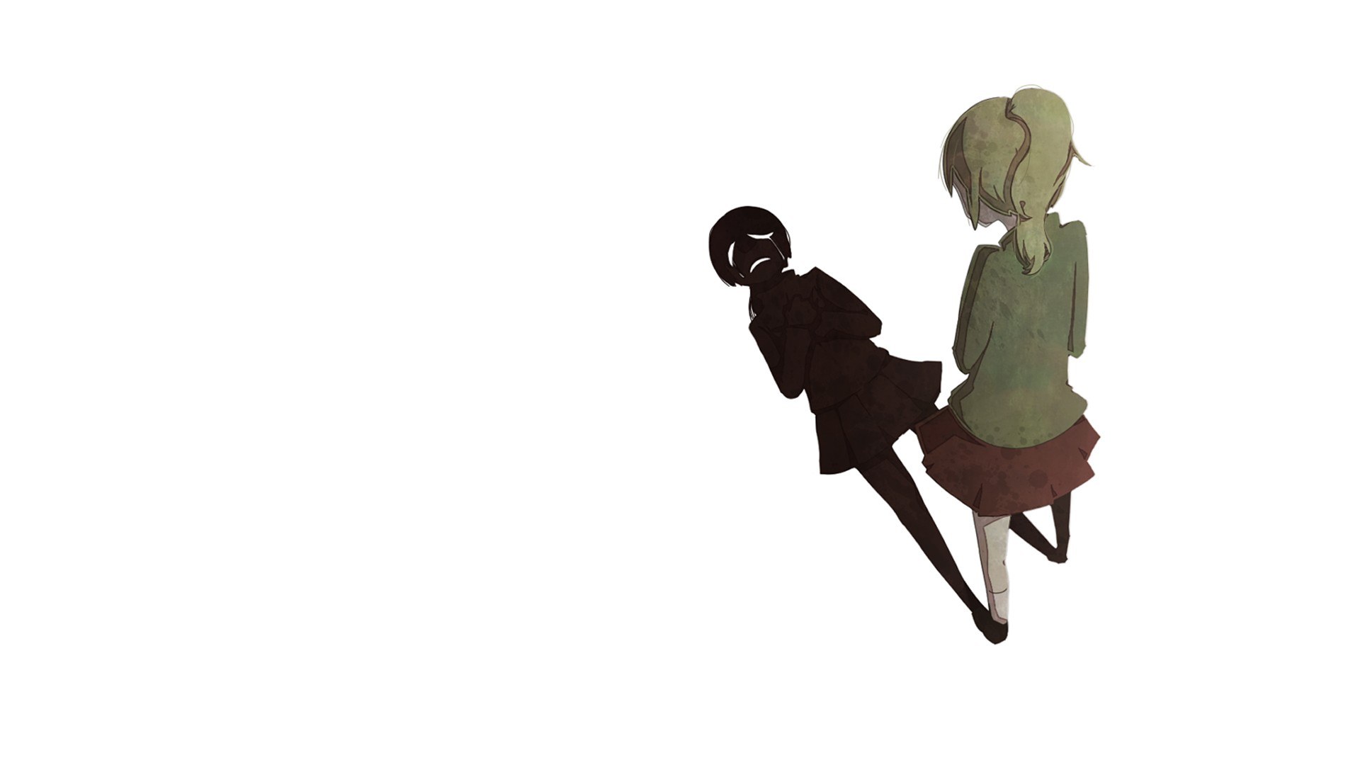 Two girls in a tense moment
