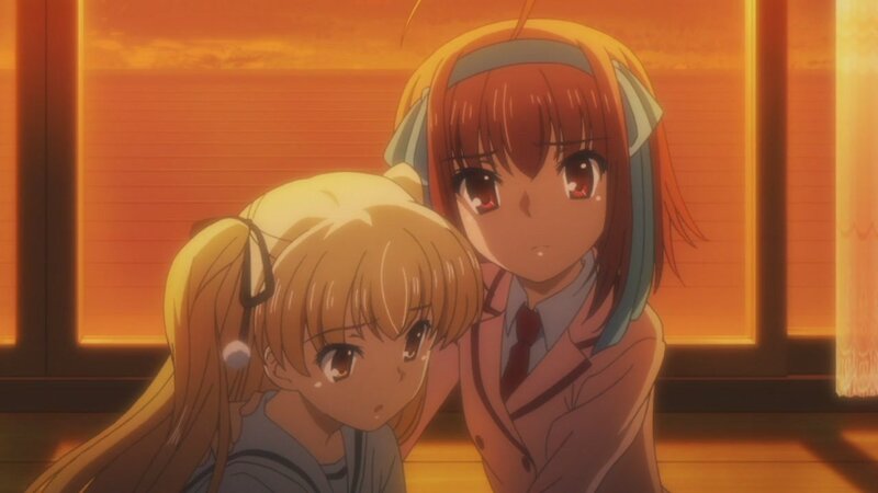 Two girls in a warm sunset