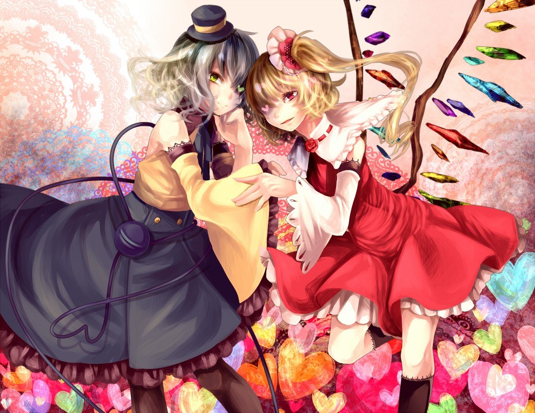 Two girls in a whimsical scene