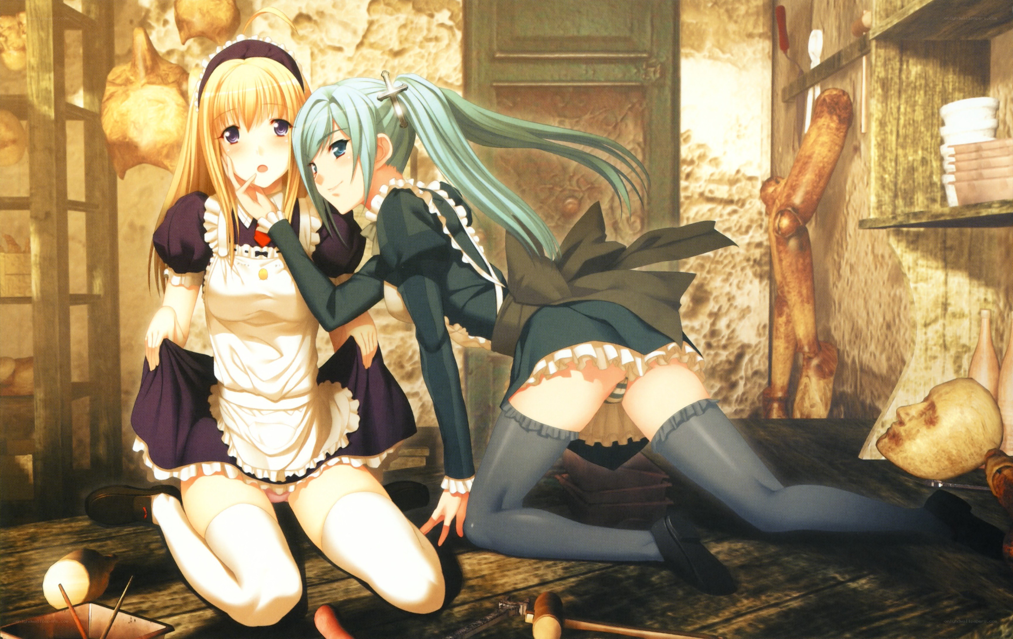 Two girls in a workshop