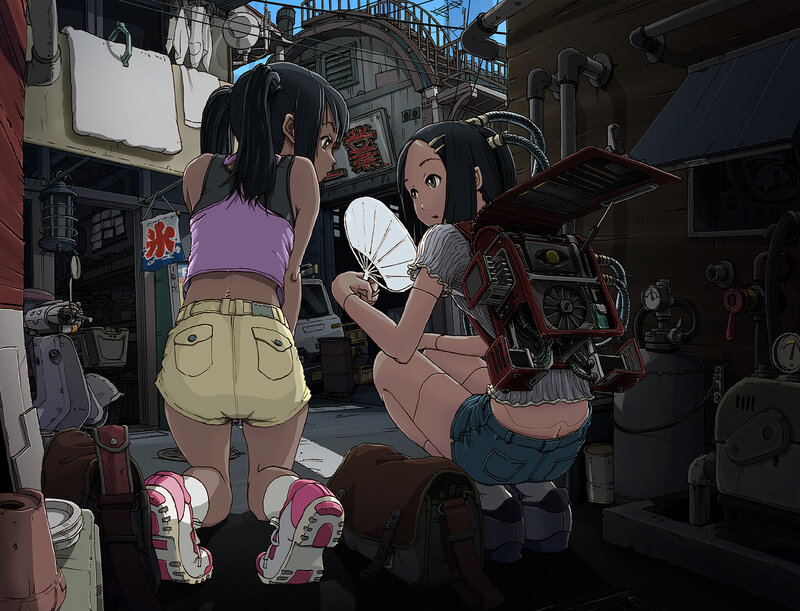 Two Girls in Alley — Brown, Dramatic