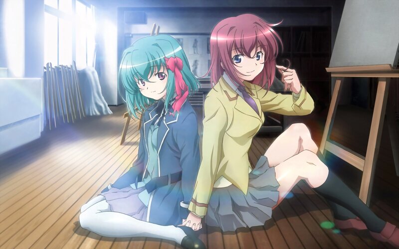 Two girls in an art room