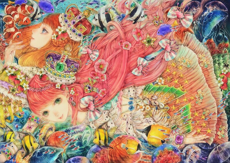 Two girls in an underwater fantasy