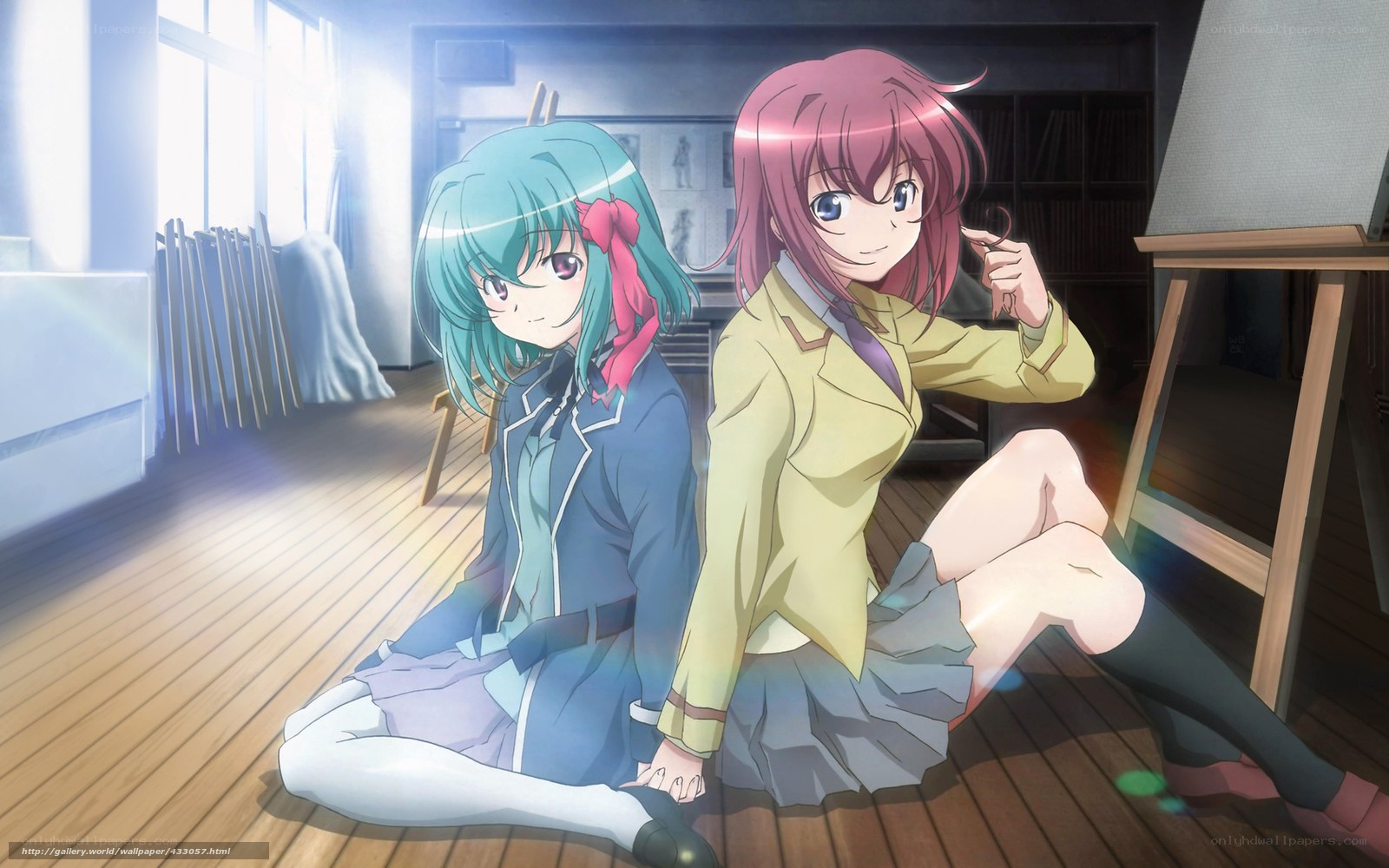 Two girls in art classroom