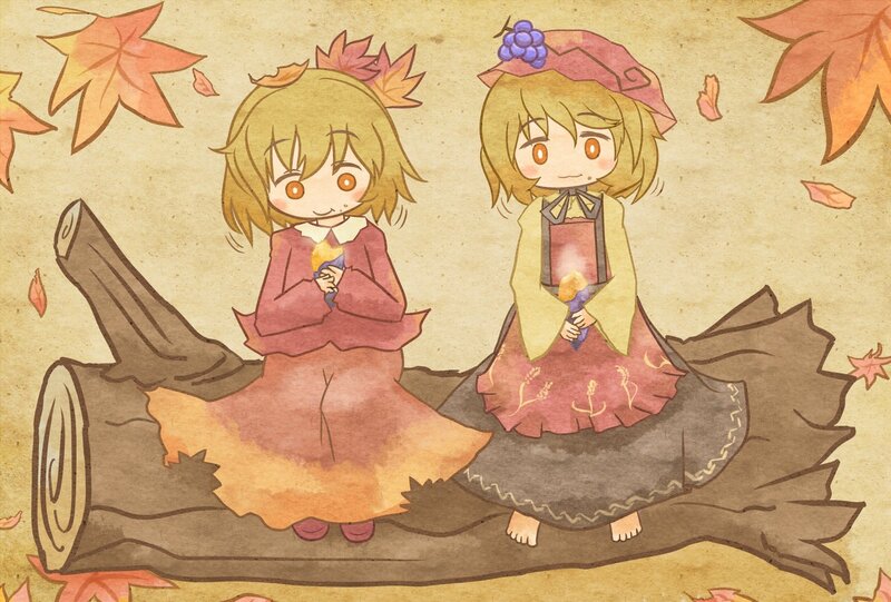 Two girls in autumn