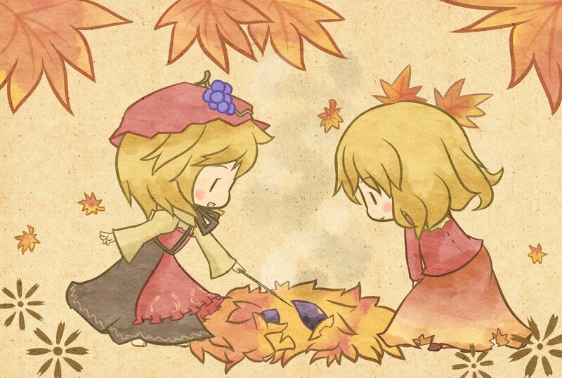 Two Girls in Autumn — Orange, Calm