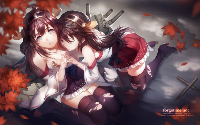 Two Girls in Autumn — Red, Dramatic