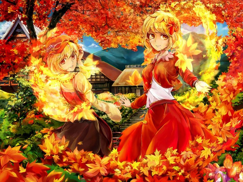 Two Girls in Autumn — Red
