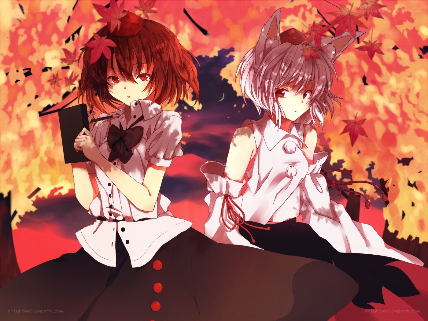 Two girls in autumn