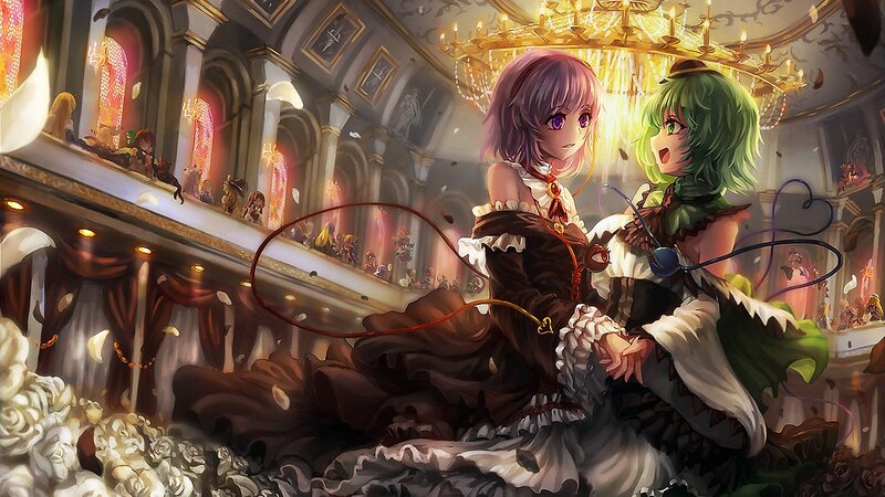 Two Girls in Ballroom — Purple