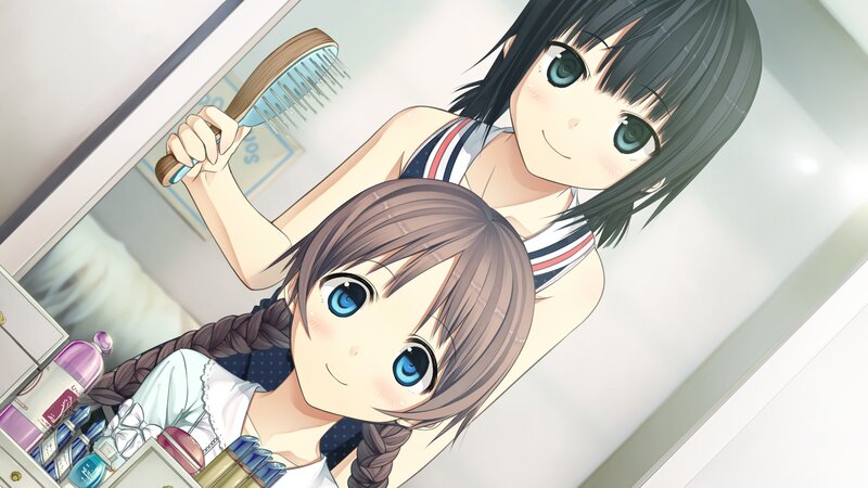 Two Girls in Bathroom — White