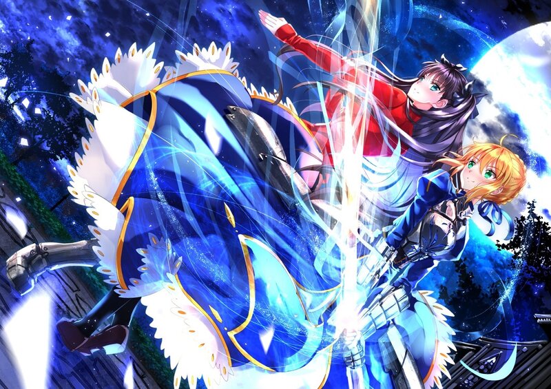 Two Girls in Battle — Blue, Dramatic, Night