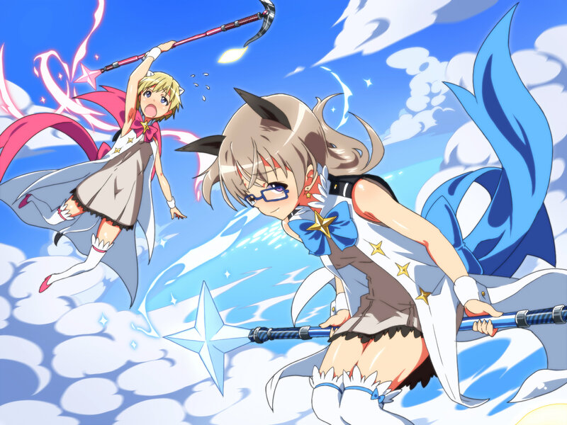 Two Girls in Battle — Blue