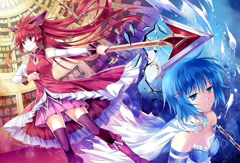 Two Girls in Battle — Red